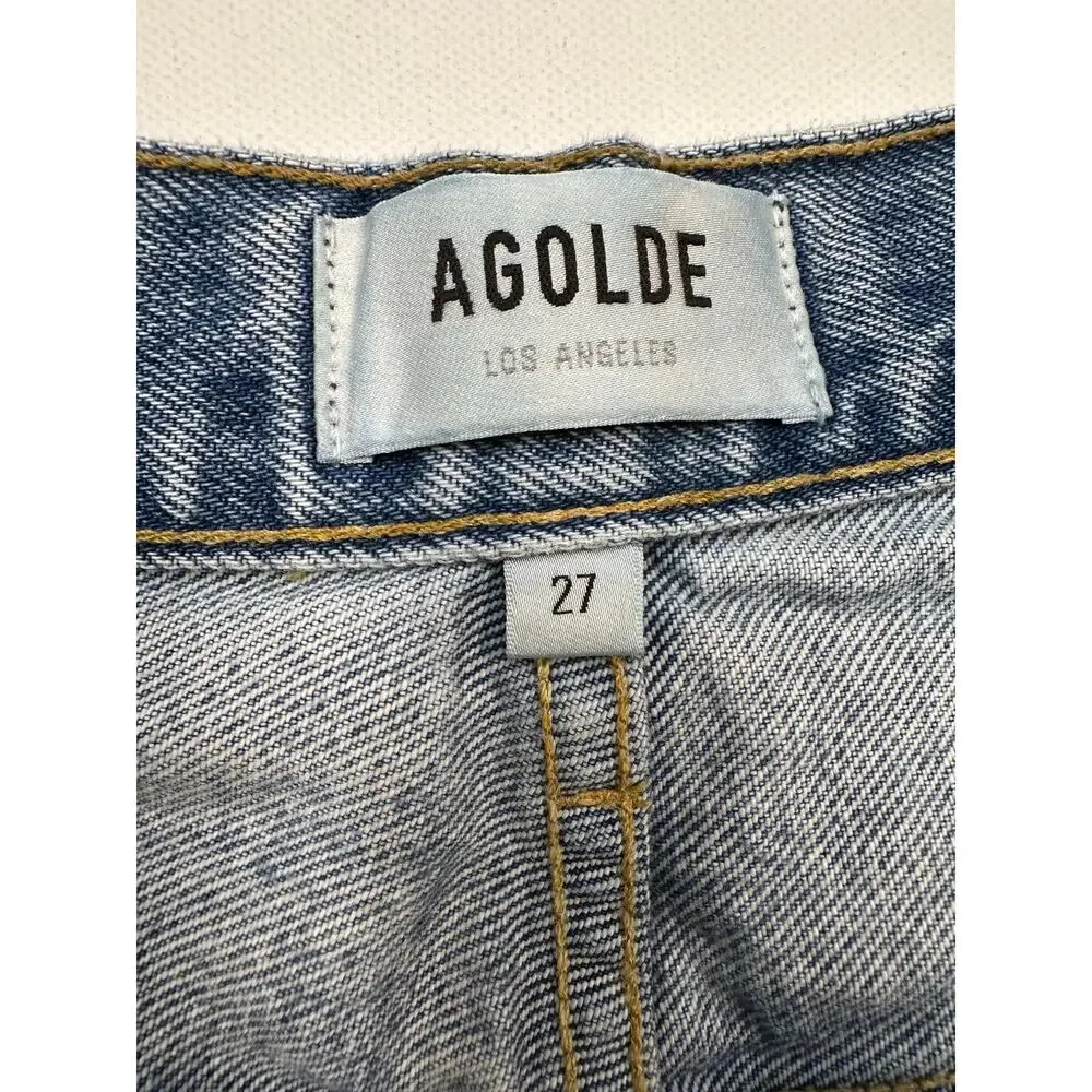 AGOLDE 90’s Distressed Relaxed Straight Leg High Rise Denim Jeans Size 27